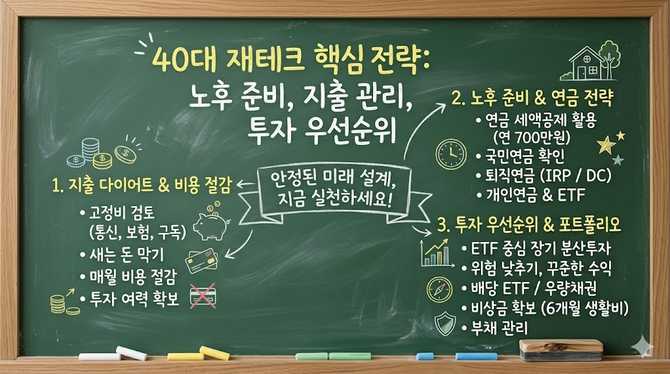40대 재테크 전략: 노후 준비와 지출 관리, 투자 우선순위