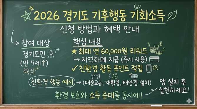 경기도민 대상 2026년 기후행동 기회소득 신청 방법과 혜택 안내