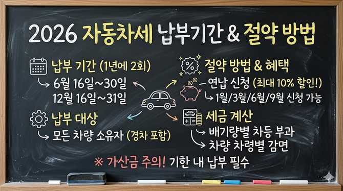 2026년 자동차세 납부 기간과 절약 방법 안내