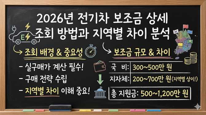 2026년 전기차 보조금 상세 조회 방법과 지역별 차이 분석