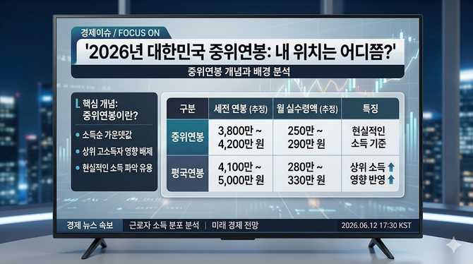 2026년 대한민국 중위연봉은 얼마일까? 내 위치는 어디쯤?