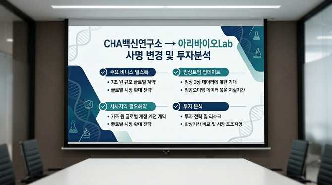이름 변경 차백신연구소, 아리바이오랩 7조 빅딜 기대와 투자 전략