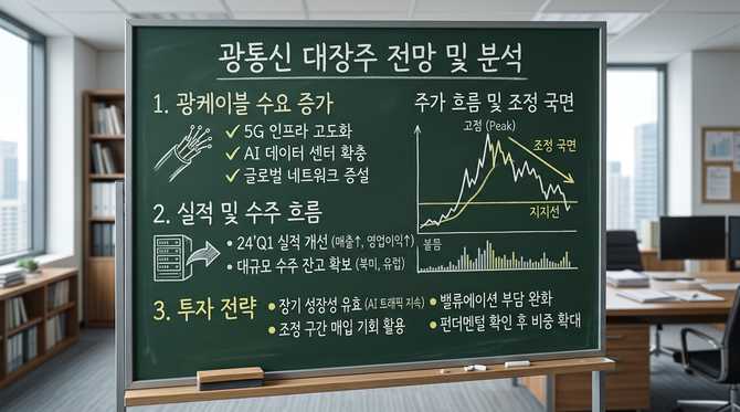 광통신 대장주 급등 후 조정 국면, 앞으로의 전망은?