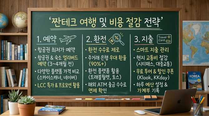 짠테크 여행 전략: 항공권 저렴 예약과 환전 수수료 제로 실천법