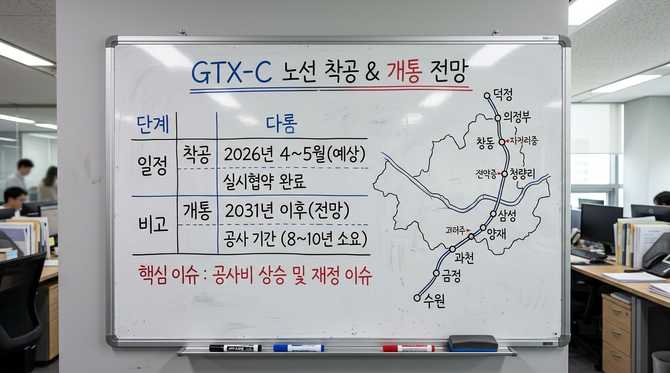 2026년 GTX-C 노선 착공과 개통 일정 최신 전망 및 핵심 수혜지역 분석