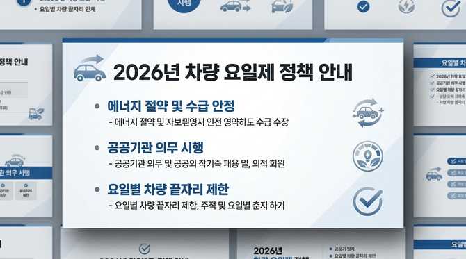 2026년 차량 5부제 정책이란 무엇일까? 에너지 절약과 공공기관 의무화 상세 분석