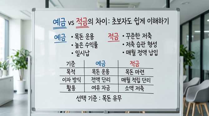 초보도 이해하는 예금과 적금 차이와 선택 가이드