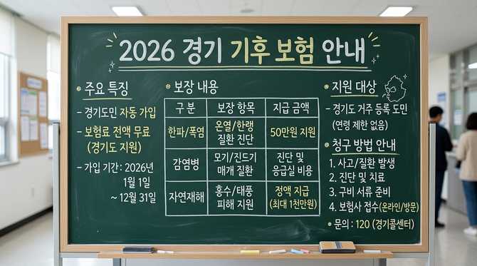 경기 기후보험 2026 대상·조건·금액 총정리, 자동가입과 청구 방법 안내