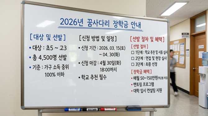 2026년 꿈사다리 장학금 선발 기준과 혜택, 신청 방법 안내