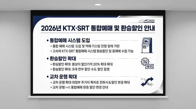 2026년 KTX·SRT 통합예매와 환승할인 확대, 핵심 변화 총정리