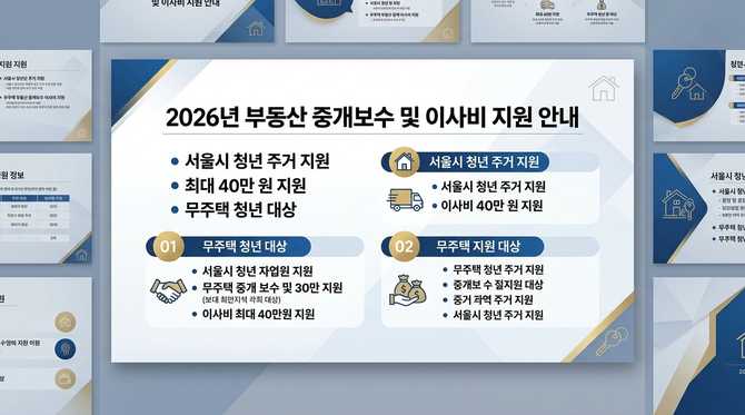 2026년 최신 부동산 중개보수 지원 제도 총정리: 정부와 지자체별 혜택 안내