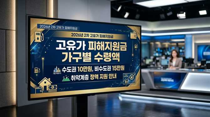 2026년 고유가 피해지원금 2차 가구별 수령액 비교와 상세 기준