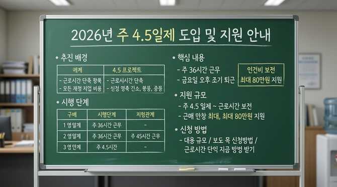 2026년 정부 지원 정책, 주 4.5일제 도입과 인건비 보전 방안