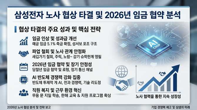 삼성전자 노사 협상 극적 타결과 2026년 임금 합의 핵심 내용 분석