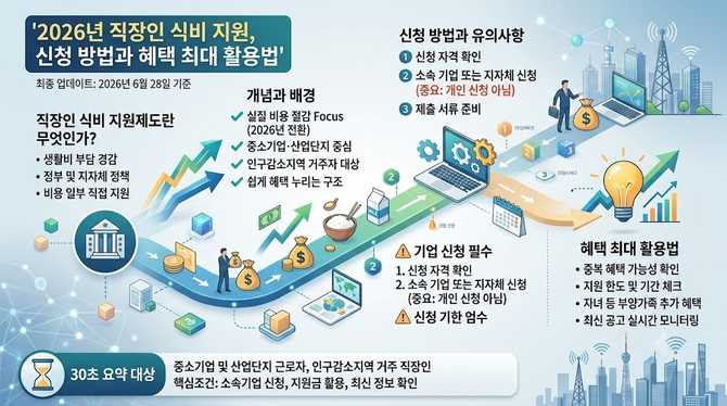 2026년 직장인 식비 지원, 신청 방법과 혜택 최대 활용법
