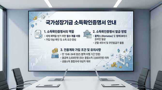 국민성장펀드 소득확인 증명서 발급 및 제출 가이드