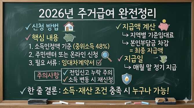 2026년 주거급여 신청 방법과 지급액 계산, 월 얼마 받나?