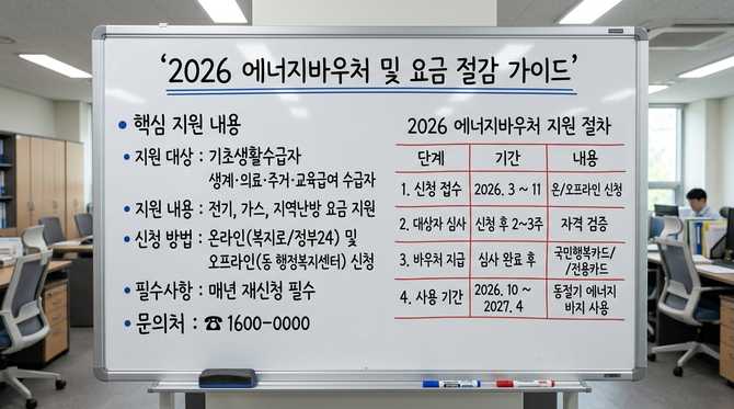 2026년 에너지바우처 제도와 가스·전기요금 절약 방법 안내