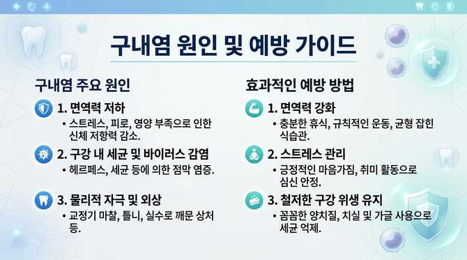 구내염 원인과 예방 방법: 건강한 입속 관리 가이드