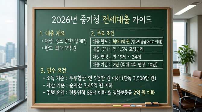 2026년 중소기업 청년 전세대출 금리 1.5% 조건과 한도 총정리