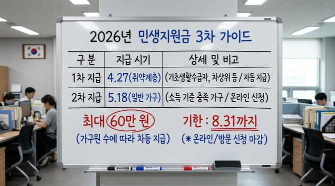 2026년 민생지원금 3차 지급일과 신청 방법, 금액, 대상 총정리