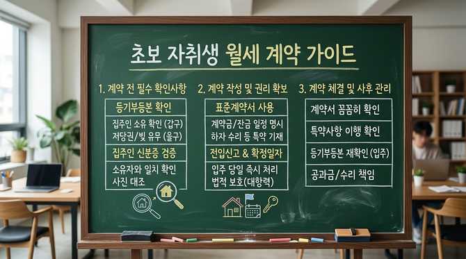 초보 자취생 필수 체크리스트: 안전한 월세 계약을 위한 준비물과 절차