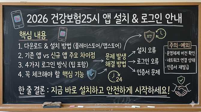 2026년 국민건강보험공단 ‘건강보험25시’ 앱 설치와 로그인 방법 안내