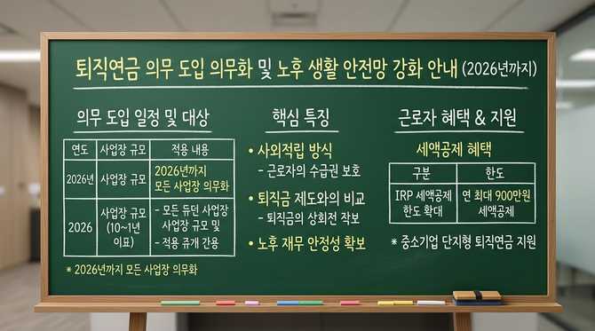 2026년부터 강제 도입되는 퇴직연금 제도와 노후 안전망 강화 방안