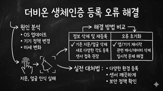 더비온 생체인증 등록 오류 해결 방법과 실전 대처법