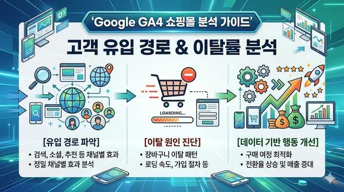 구글 GA4로 쇼핑몰 고객 유입 경로와 이탈률 분석하는 방법