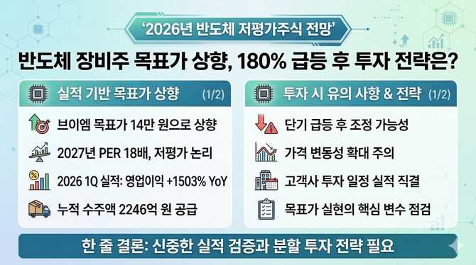 반도체 저평가주식 목표가 상승, 180% 급등 후 전망은?