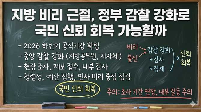 지방 비리 근절, 정부 감찰 강화로 국민 신뢰 회복 가능할까