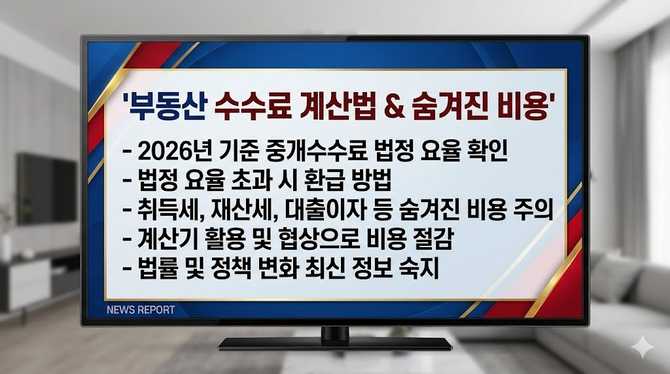 부동산 수수료 계산법과 숨겨진 비용, 환급받는 방법까지 한눈에 확인하기