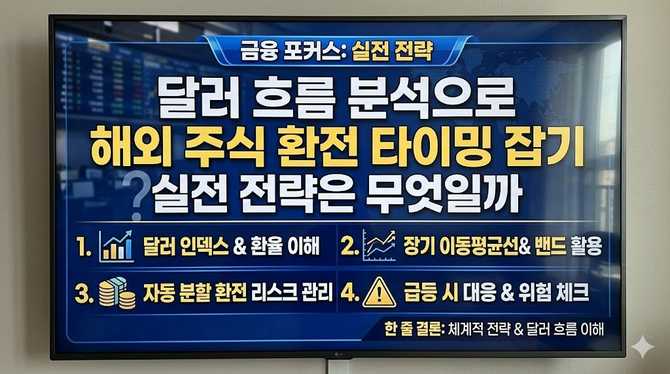 달러 흐름 분석으로 해외 주식 환전 타이밍 잡기, 실전 전략은 무엇일까