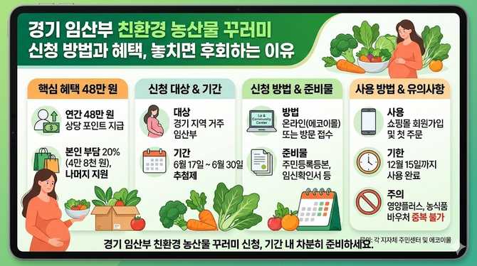 경기 임산부 친환경 농산물 꾸러미 신청 방법과 혜택, 놓치면 후회하는 이유
