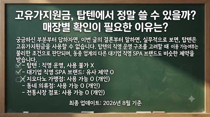 고유가지원금, 탑텐에서 정말 쓸 수 있을까? 매장별 확인이 필요한 이유는?