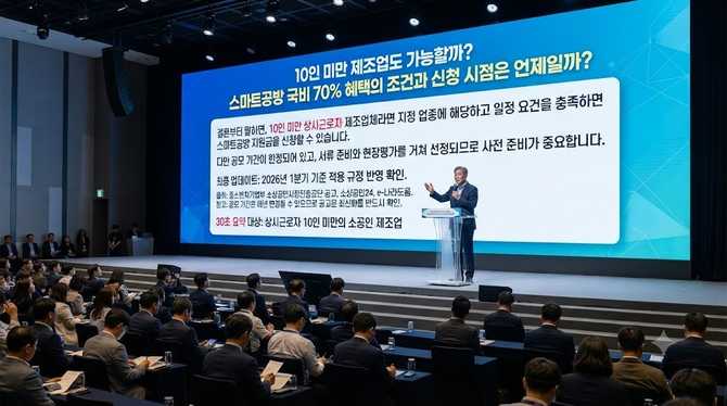 10인 미만 제조업도 가능할까? 스마트공방 국비 70% 혜택의 조건과 신청 시점은 언제일까?