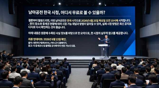 남아공전 한국 시청, 어디서 무료로 볼 수 있을까?