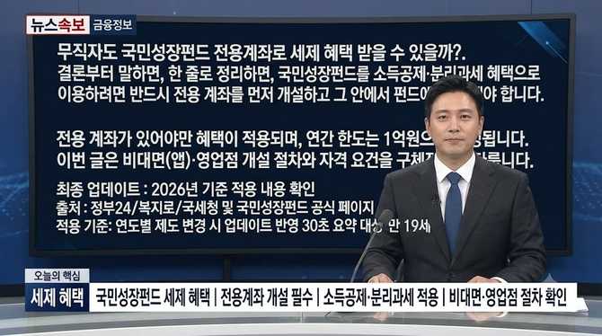 무직자도 국민성장펀드 전용계좌로 세제 혜택 받을 수 있을까?