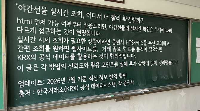 야간선물 실시간 조회, 어디서 더 빨리 확인할까?