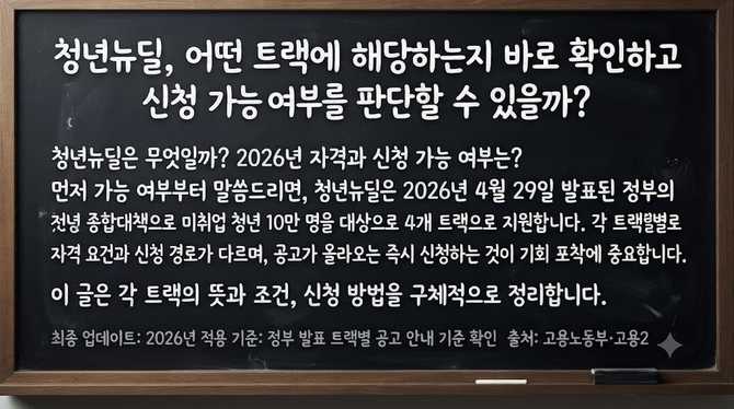청년뉴딜, 어떤 트랙에 해당하는지 바로 확인하고 신청 가능 여부를 판단할 수 있을까?