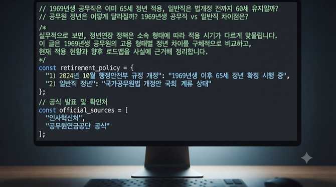 1969년생 공무직은 이미 65세 정년 적용, 일반직은 법개정 전까지 60세 유지일까?