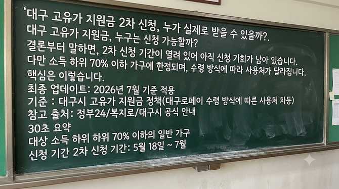 대구 고유가 지원금 2차 신청, 누가 실제로 받을 수 있을까?