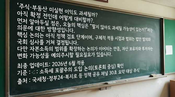 주식·부동산 미실현 이익도 과세될까? 아직 확정 전인데 어떻게 대비할까?