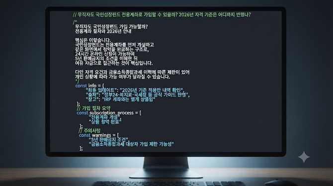 무직자도 국민성장펀드 전용계좌로 가입할 수 있을까? 2026년 자격 기준은 어디까지 변했나?