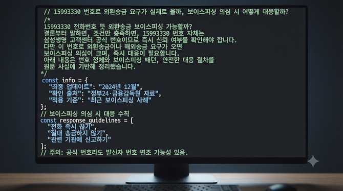 15993330 번호로 외환송금 요구가 실제로 올까, 보이스피싱 의심 시 어떻게 대응할까?