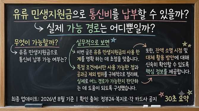 유류 민생지원금으로 통신비를 납부할 수 있을까? 실제 가능 경로는 어디뿐일까?