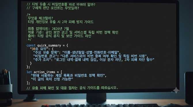 티빙 유출 시 비밀번호를 바로 바꿔야 할까? 구체적 판단 포인트는 무엇일까?