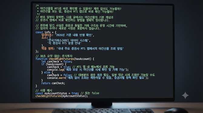 야간선물을 MTS로 바로 확인할 수 있을까? 계좌 없이도 가능할까?