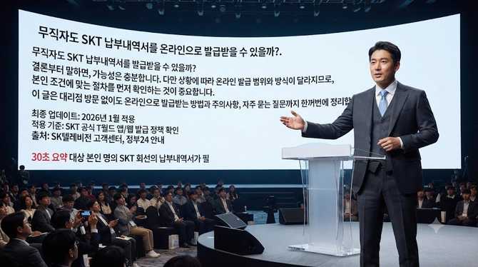 무직자도 SKT 납부내역서를 온라인으로 발급받을 수 있을까?